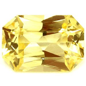 Szafir 1,45 ct, żółty, szlif szmaragdowy