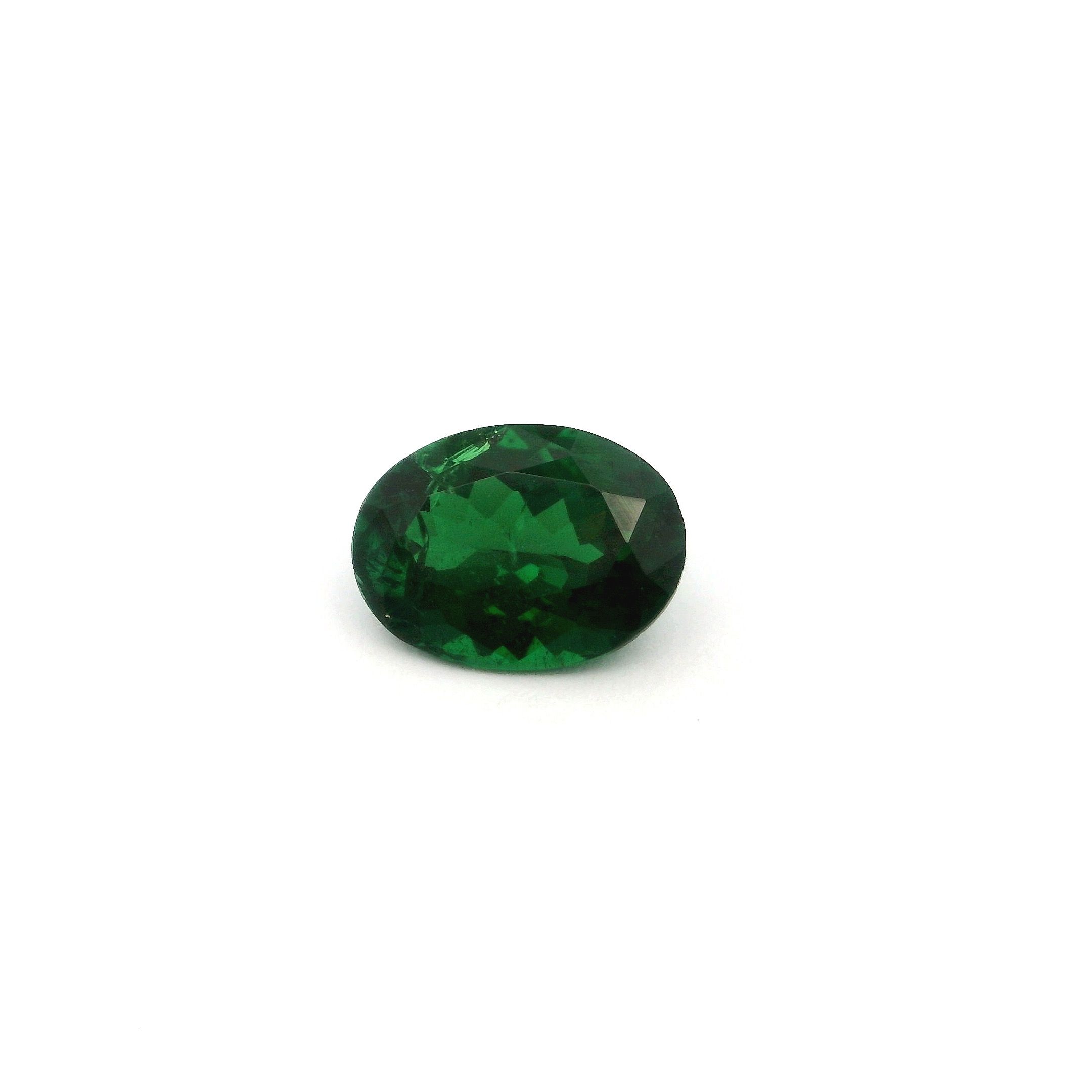 GARNET FACETED 1.27ct GREEN Deep Green SI KENYA NONE