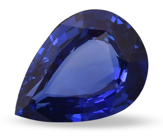 Szafir 2,58 ct, niebieski, szlif gruszka