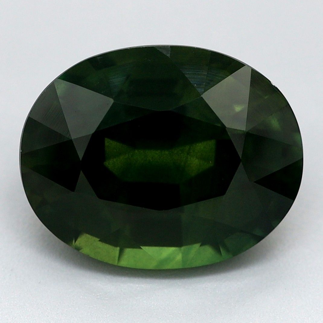 Szafir 3,13 ct, zielony, szlif owalny