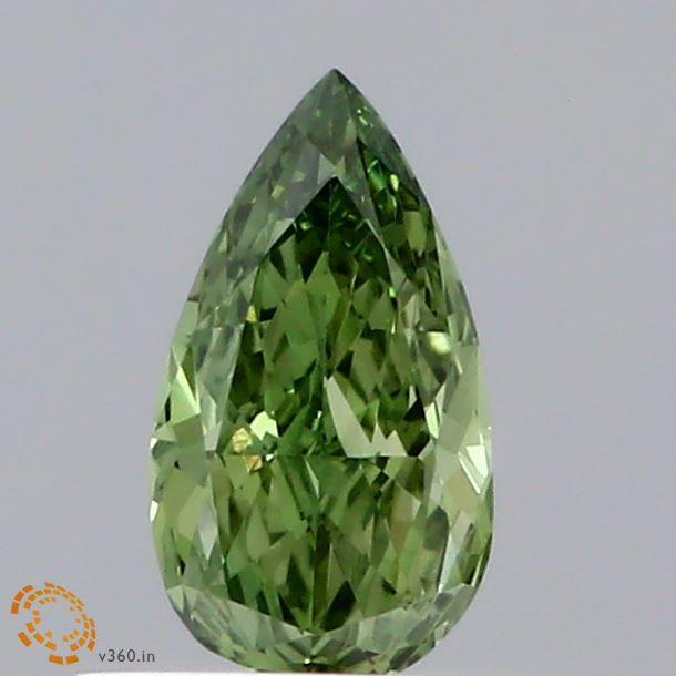 0.29 CT Fancy Vivid Green PEAR