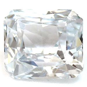 Szafir 2,09 ct, biały, szlif szmaragdowy