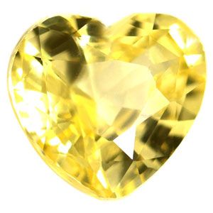 Szafir 1,67 ct, żółty, szlif serce