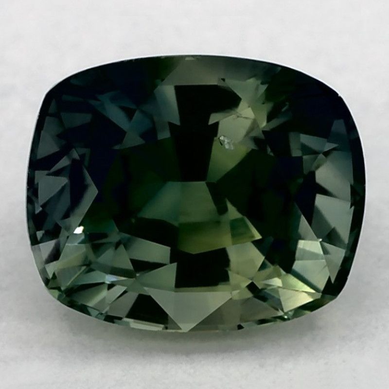 Szafir 2,41 ct, zielony, szlif cushion