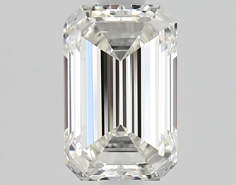 1.01-carat emerald diamond with H color, null cut, and VVS2 clarity.