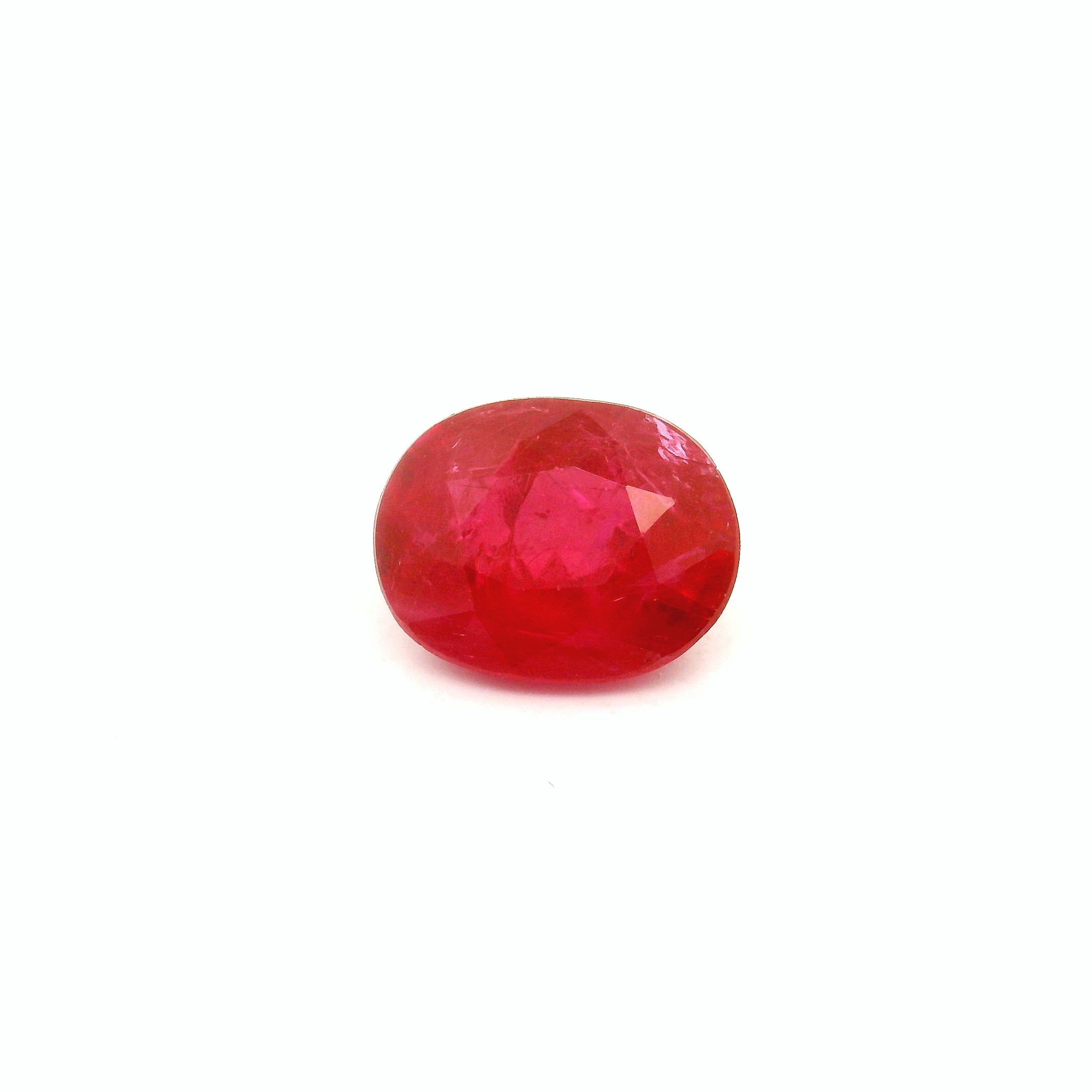 Rubin 2,21 ct, czerwony, szlif owalny
