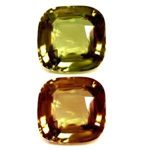Aleksandryt 4,06 ct, zielony, szlif cushion