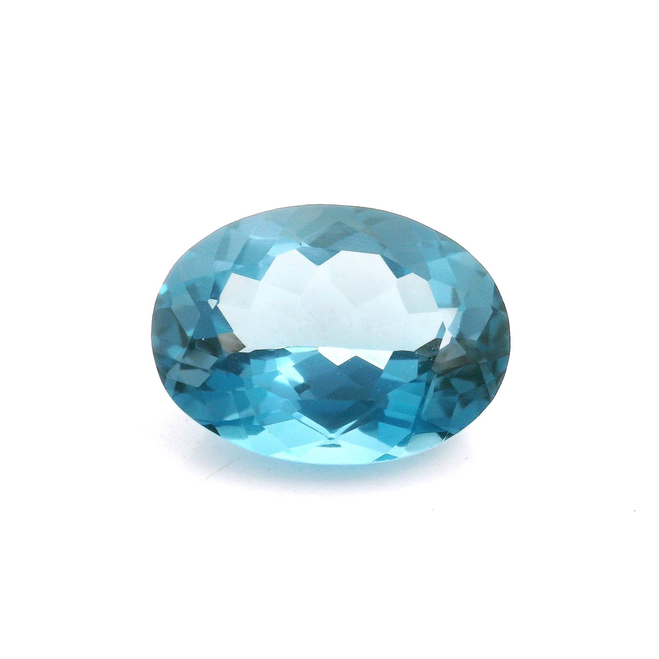 Topaz 10,79 ct, niebieski, szlif owalny