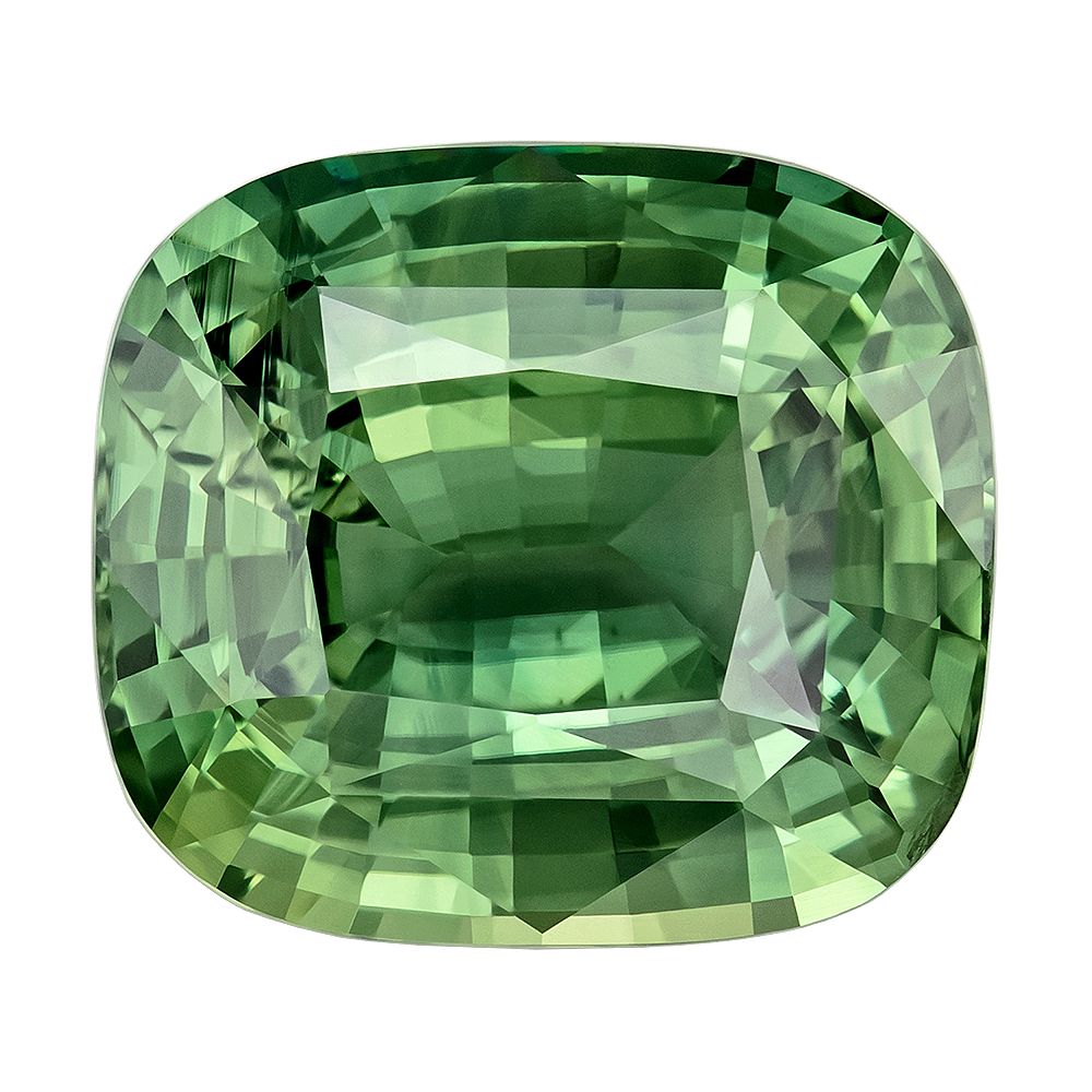 SAPPHIRE FACETED 5.56ct GREEN SI MADAGASCAR HEATED