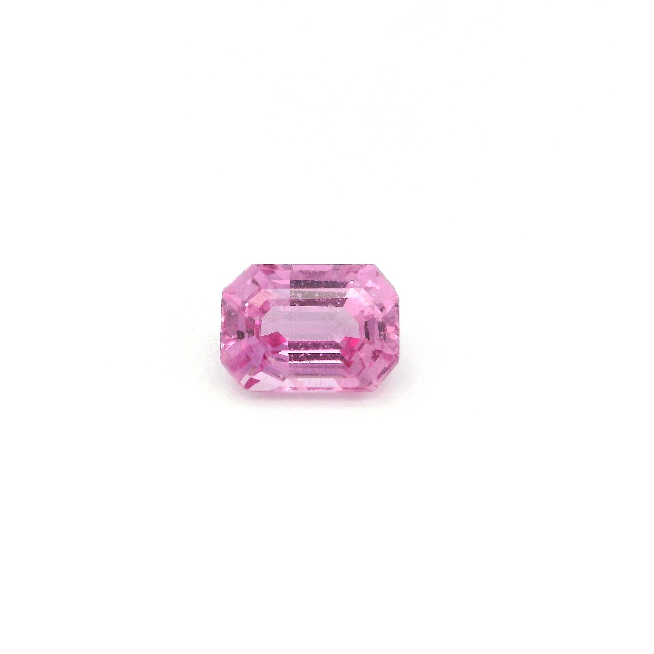 Szafir 1,33 ct, różowy, szlif ośmiokątny