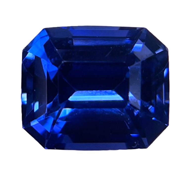 Szafir 3,39 ct, niebieski, szlif szmaragdowy