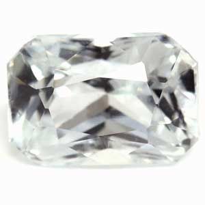 Szafir 1,10 ct, biały, szlif szmaragdowy