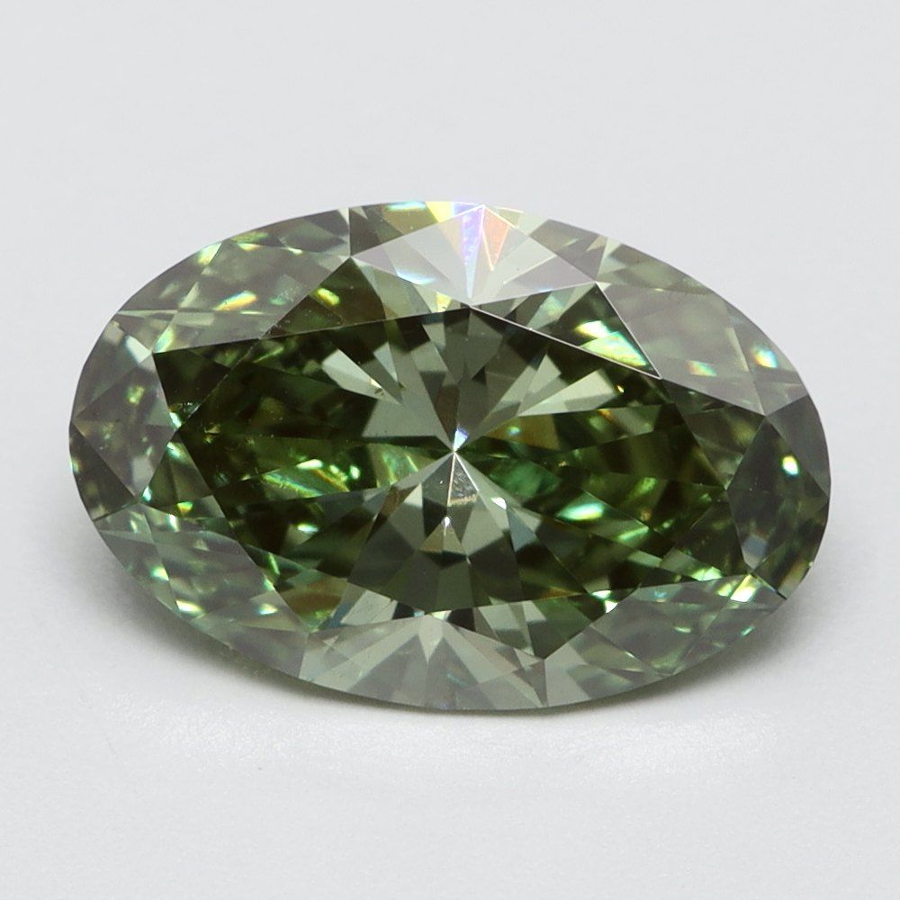 1.09 CT Fancy Vivid Green OVAL