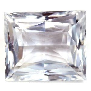 Szafir 5,72 ct, biały, szlif szmaragdowy