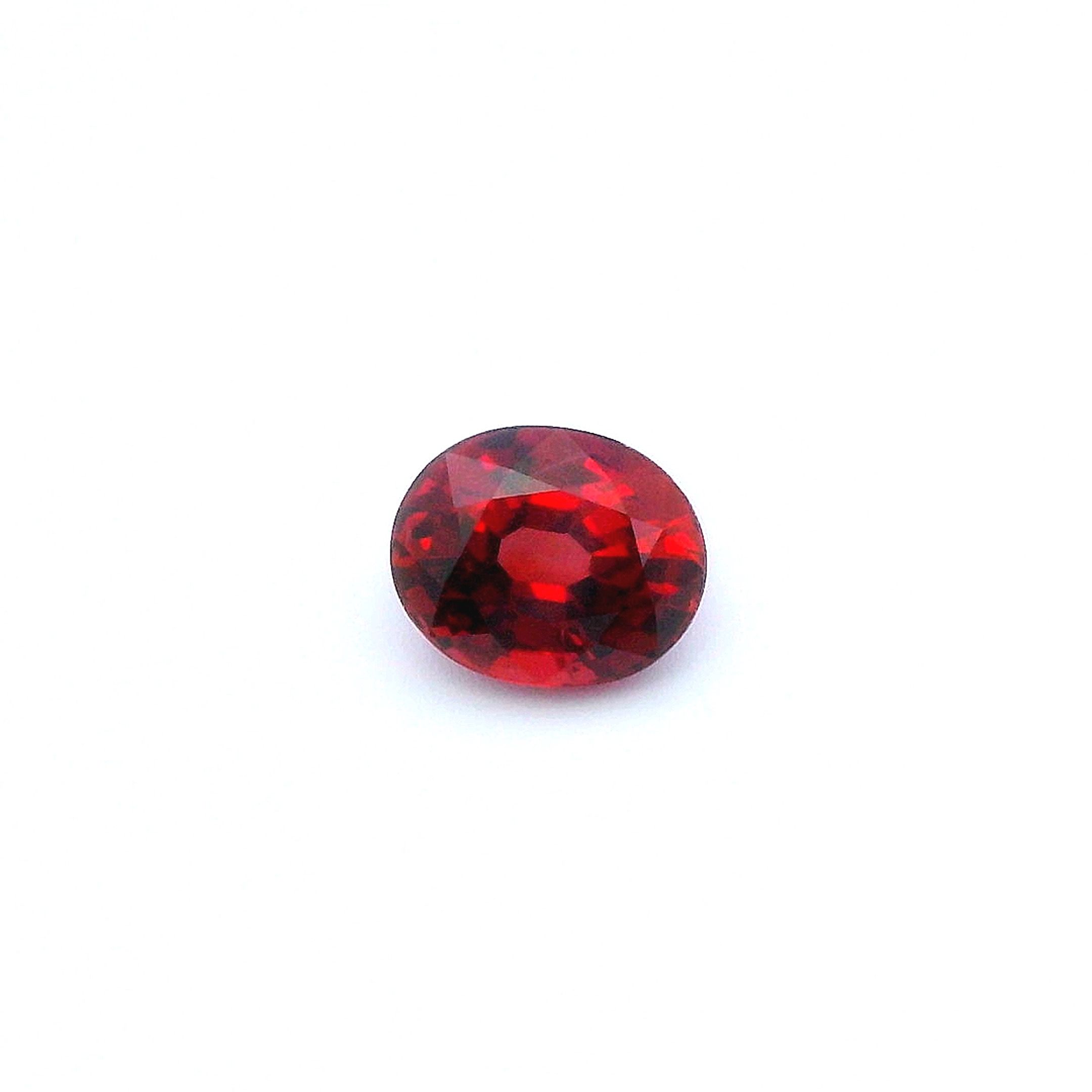 Rubin 1,04 ct, czerwony, szlif owalny