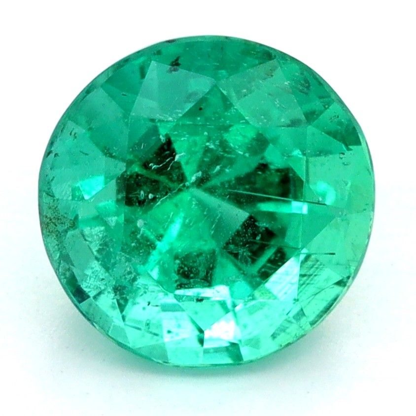 Szmaragd 1,24 ct, zielony, szlif okrągły