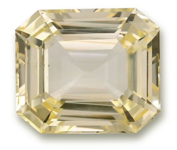 Szafir 10,39 ct, żółty, szlif szmaragdowy