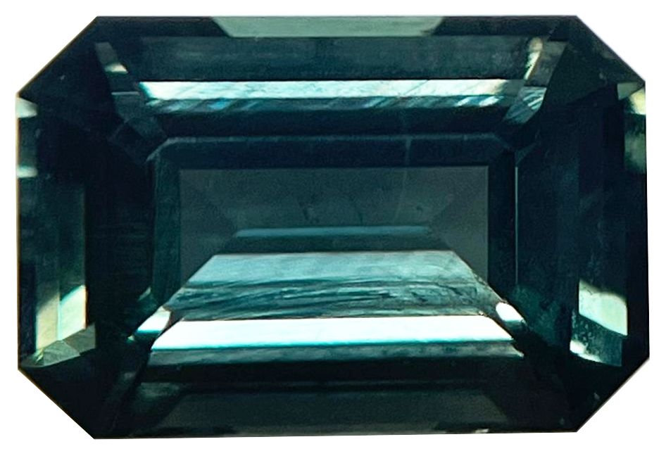 Szafir 5,65 ct, zielony, szlif szmaragdowy