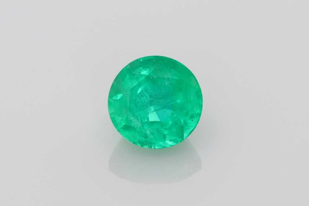 Szmaragd 1,41 ct, zielony, szlif okrągły