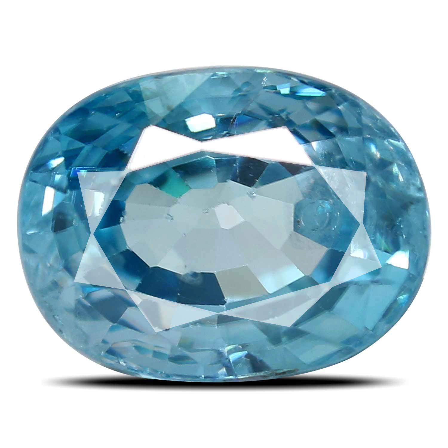 ZIRCON FACETED 4.83ct BLUE MI CAMBODIA NONE