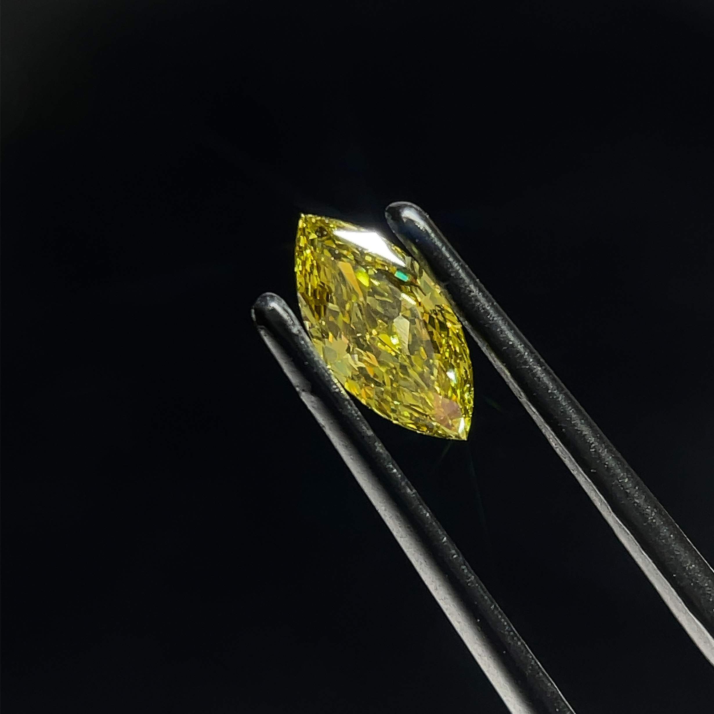 0.65 CT Fancy Gray Yellow MARQUISE