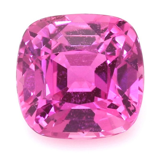Szafir 2,87 ct, różowy, szlif cushion