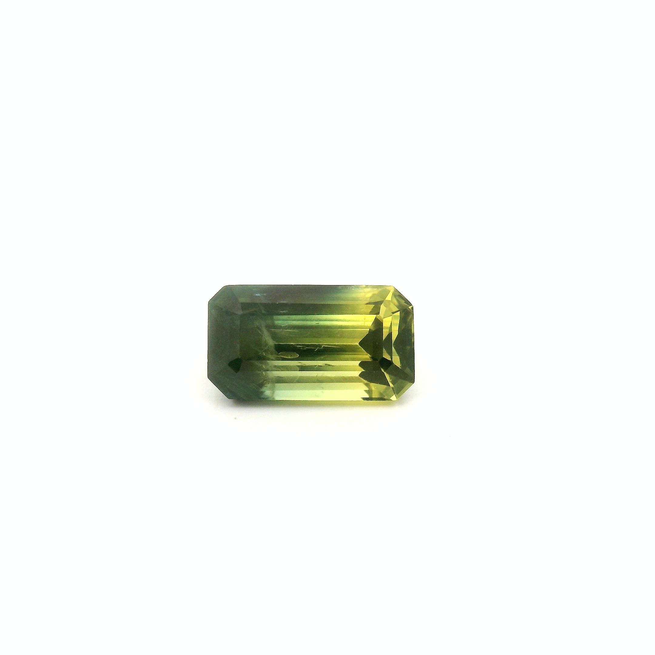 Szafir 1,06 ct, dwubarwny, szlif ośmiokątny