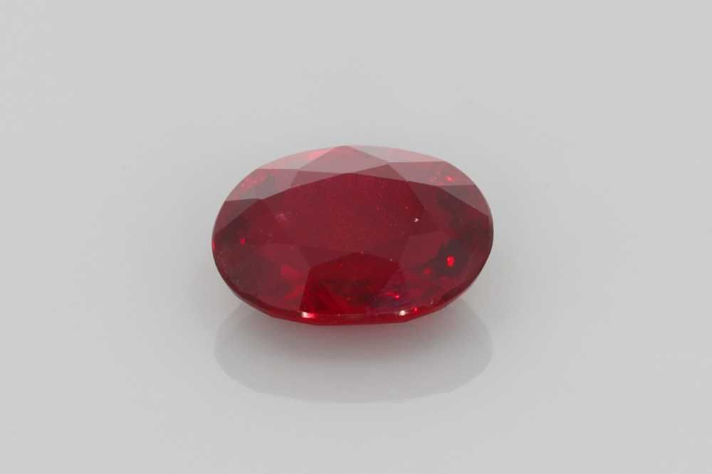 1.66 Carat Vivid Red Oval Ruby