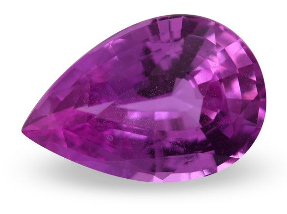 Szafir 3,66 ct, różowy, szlif gruszka