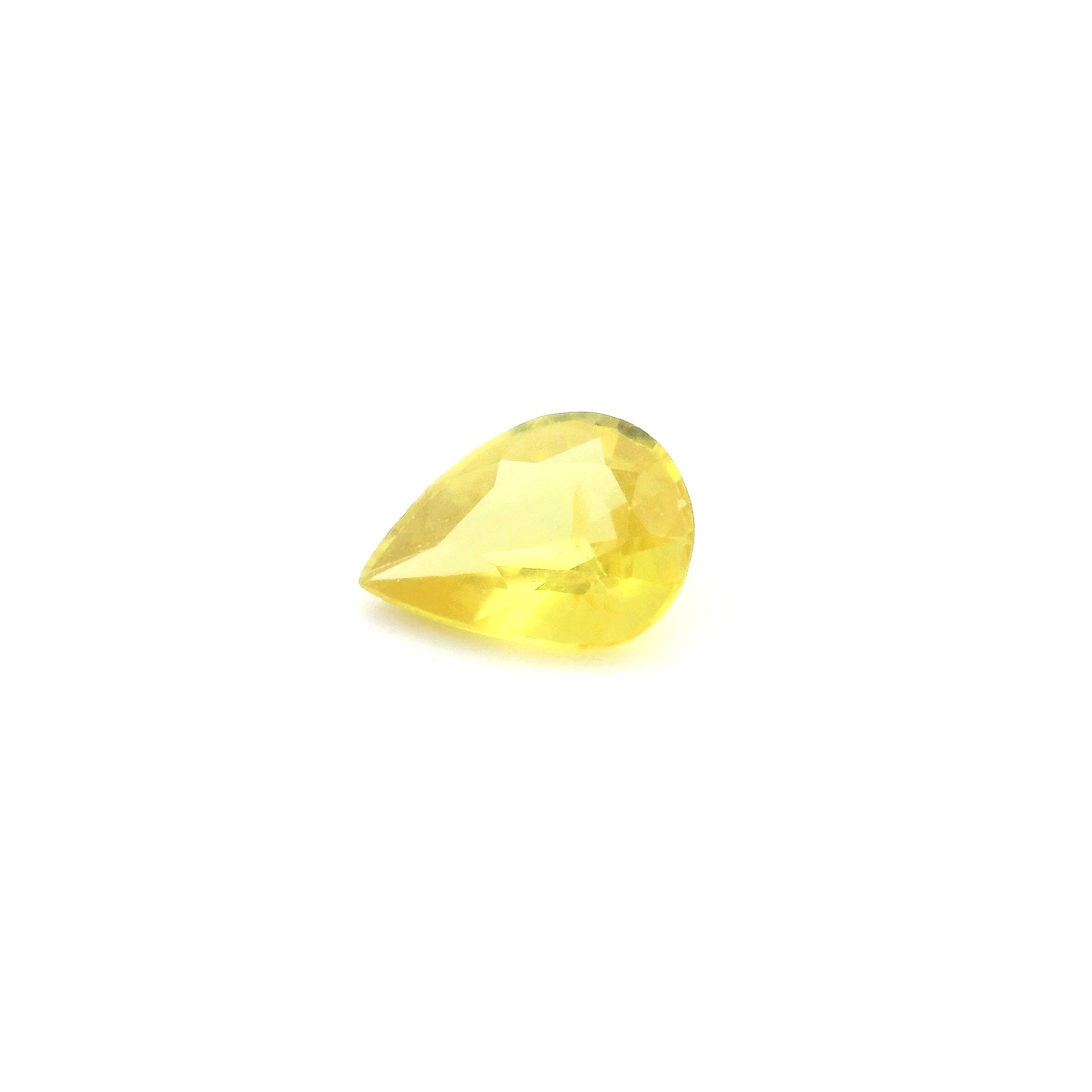 Szafir 1,03 ct, żółty, szlif gruszka