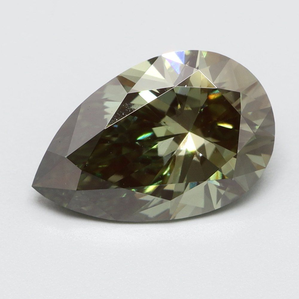 1.0 CT Fancy Vivid Green PEAR