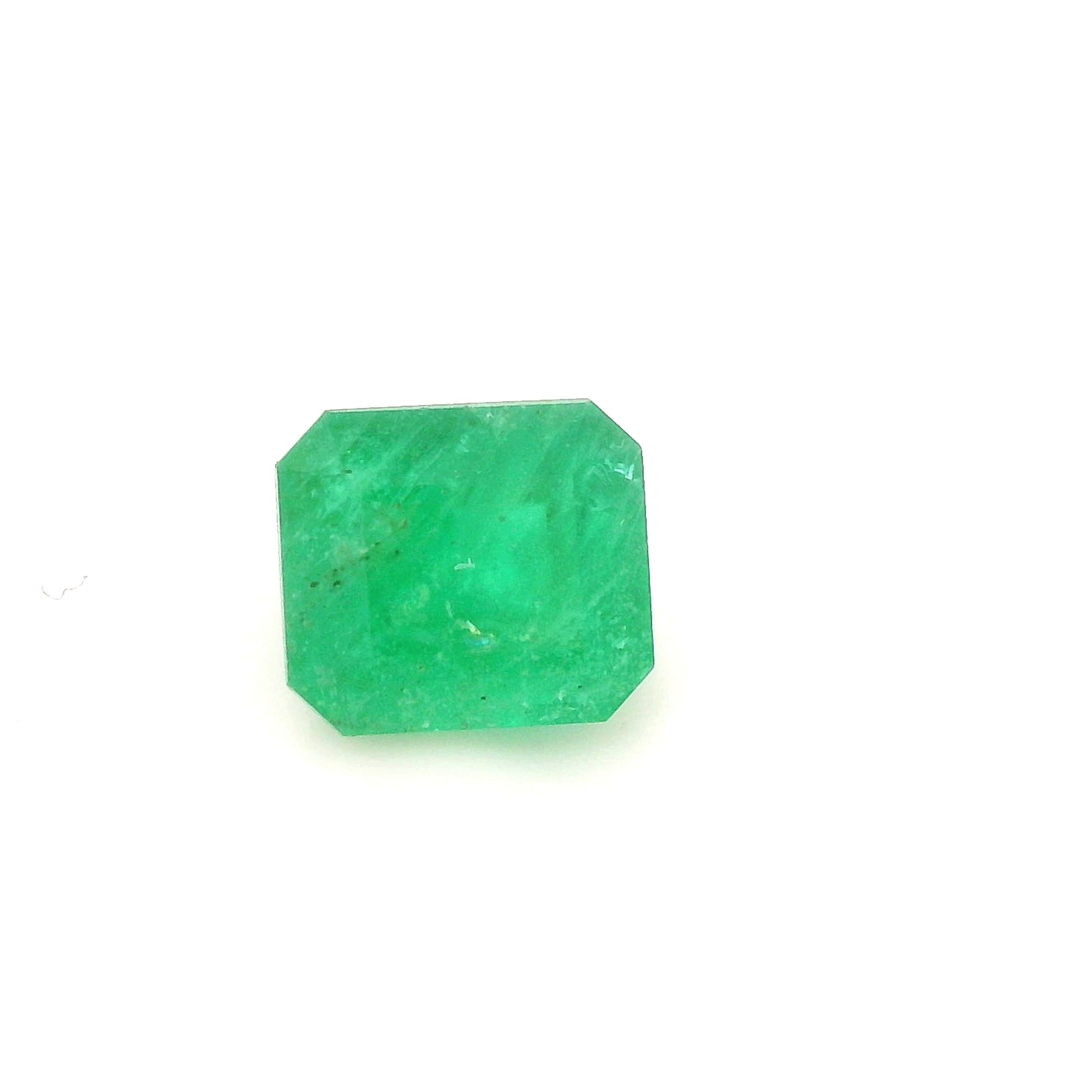 Szmaragd 1,09 ct, zielony, szlif szmaragdowy
