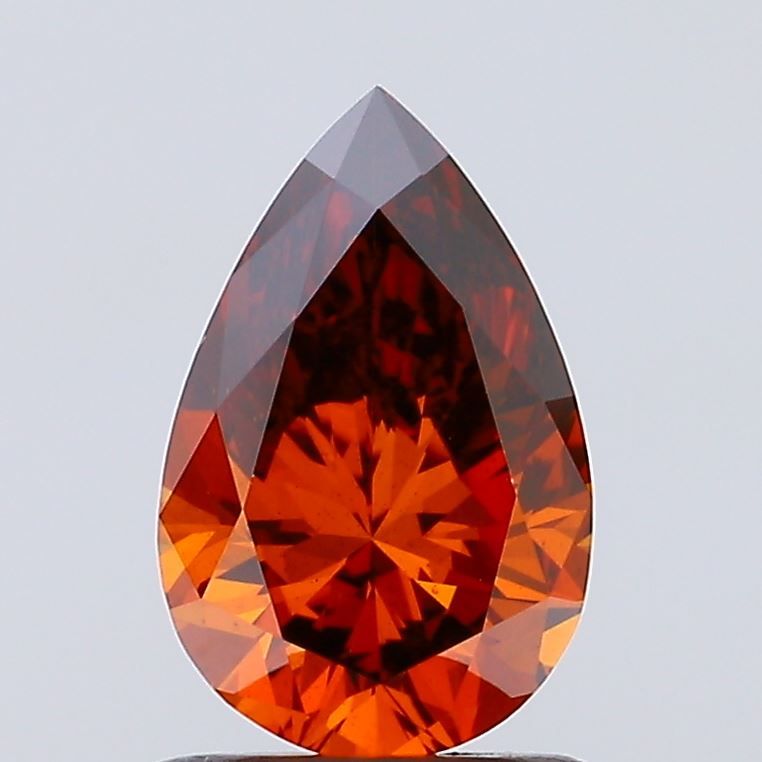1.0 CT Fancy Vivid Brownish Orange PEAR