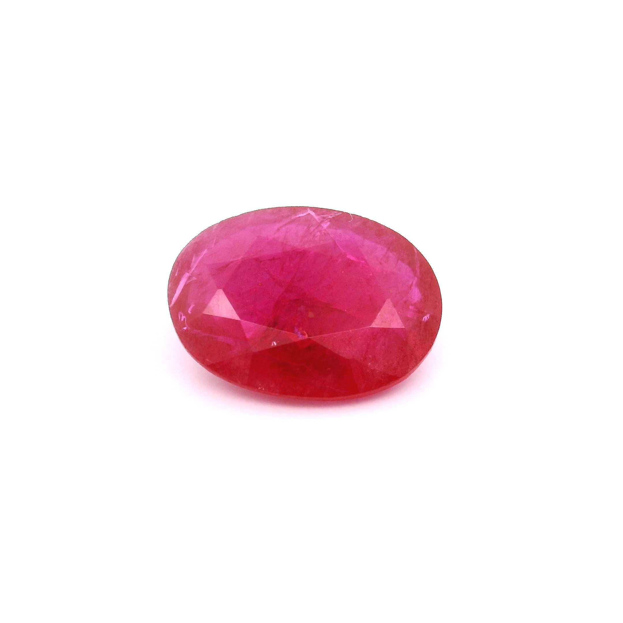 Rubin 3,08 ct, czerwony, szlif owalny