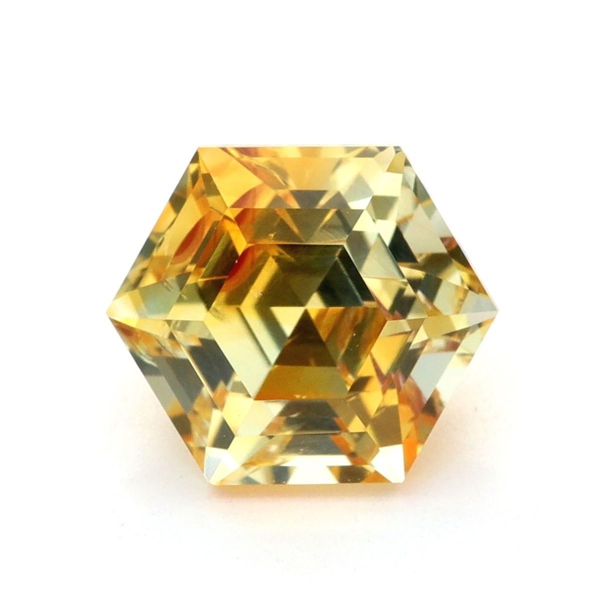 Szafir 2,10 ct, wielobarwny, szlif sześciokątny