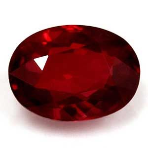 Rubin 1,19 ct, czerwony, szlif owalny