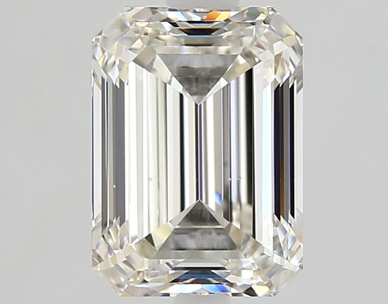 1.3-carat emerald diamond with J color, null cut, and VS2 clarity.