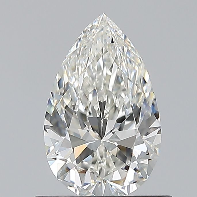 0.7-carat pear diamond with H color, null cut, and VVS2 clarity.