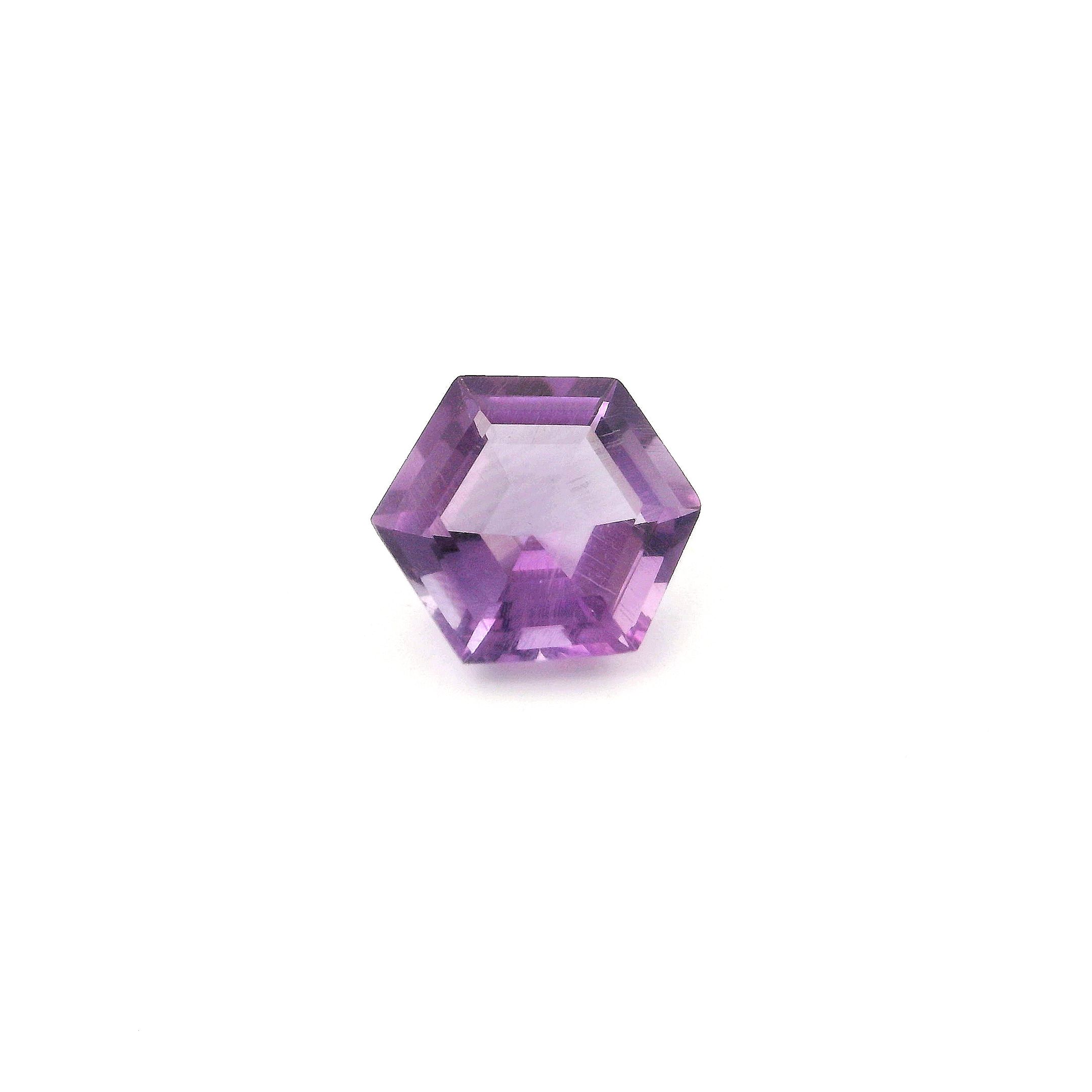 Ametyst 1,36 ct, purpurowy, szlif sześciokątny