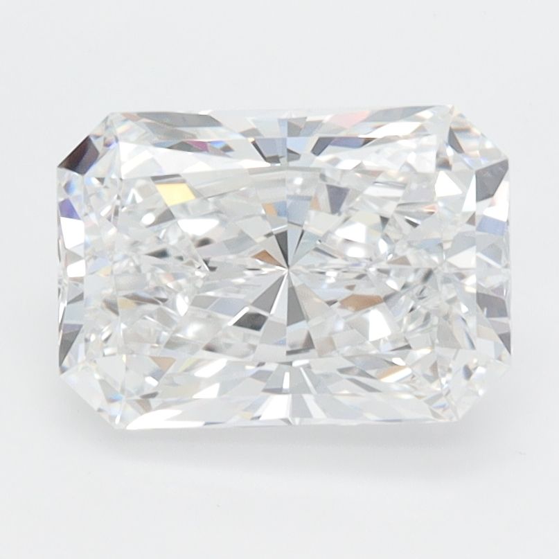 2.06-carat radiant diamond with D color, null cut, and VVS1 clarity.