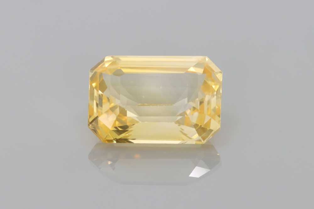 Szafir 5,04 ct, żółty, szlif szmaragdowy