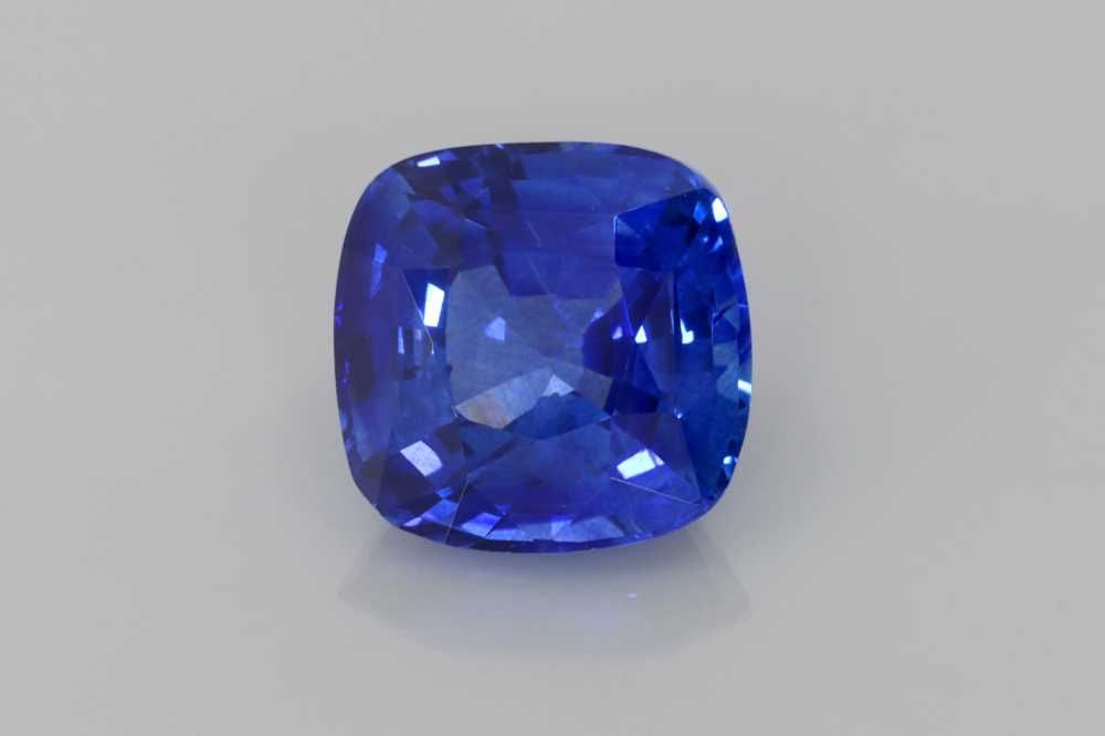 2.04 Carat Vivid Blue Cushion Sapphire