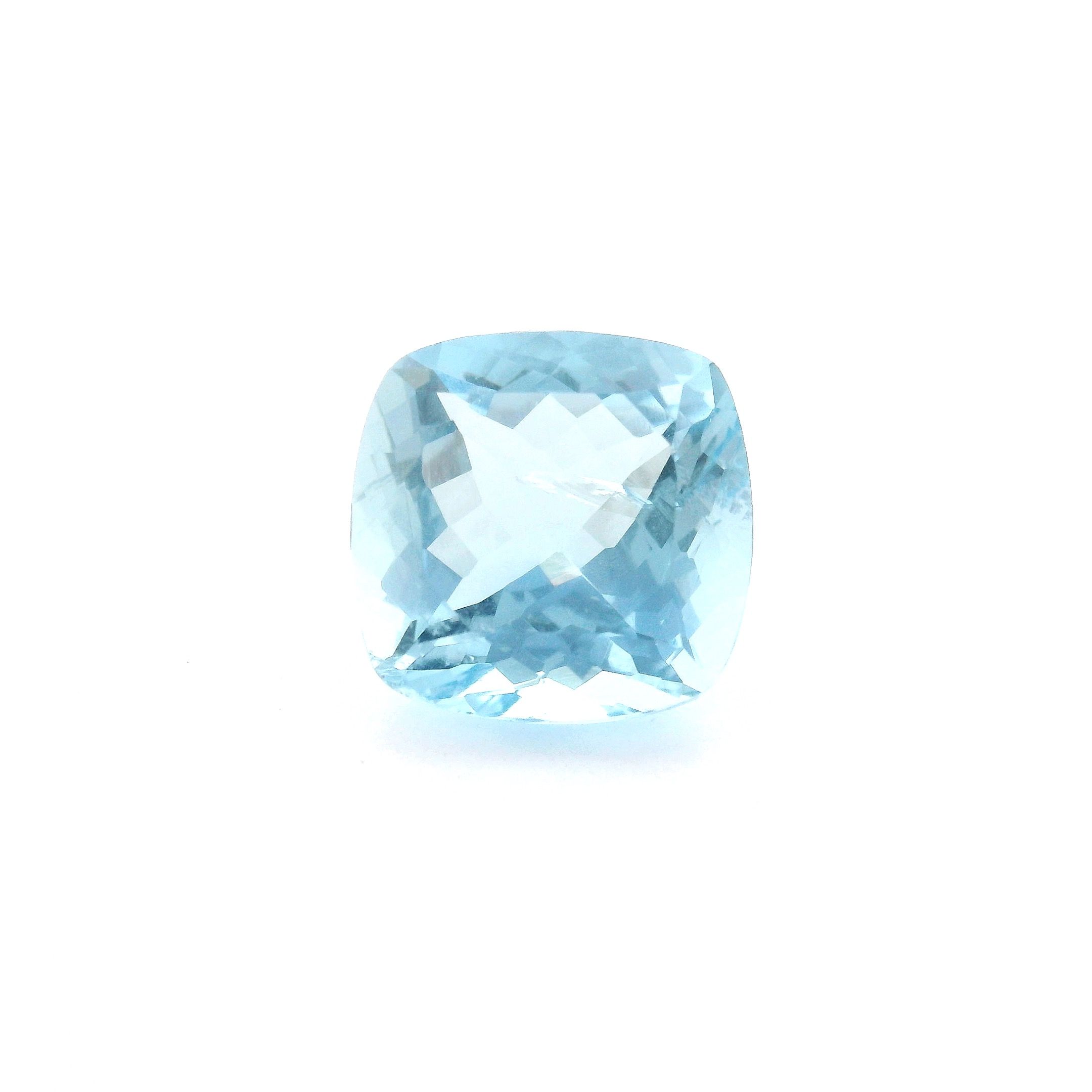 Akwamaryn 2,89 ct, niebieski, szlif cushion