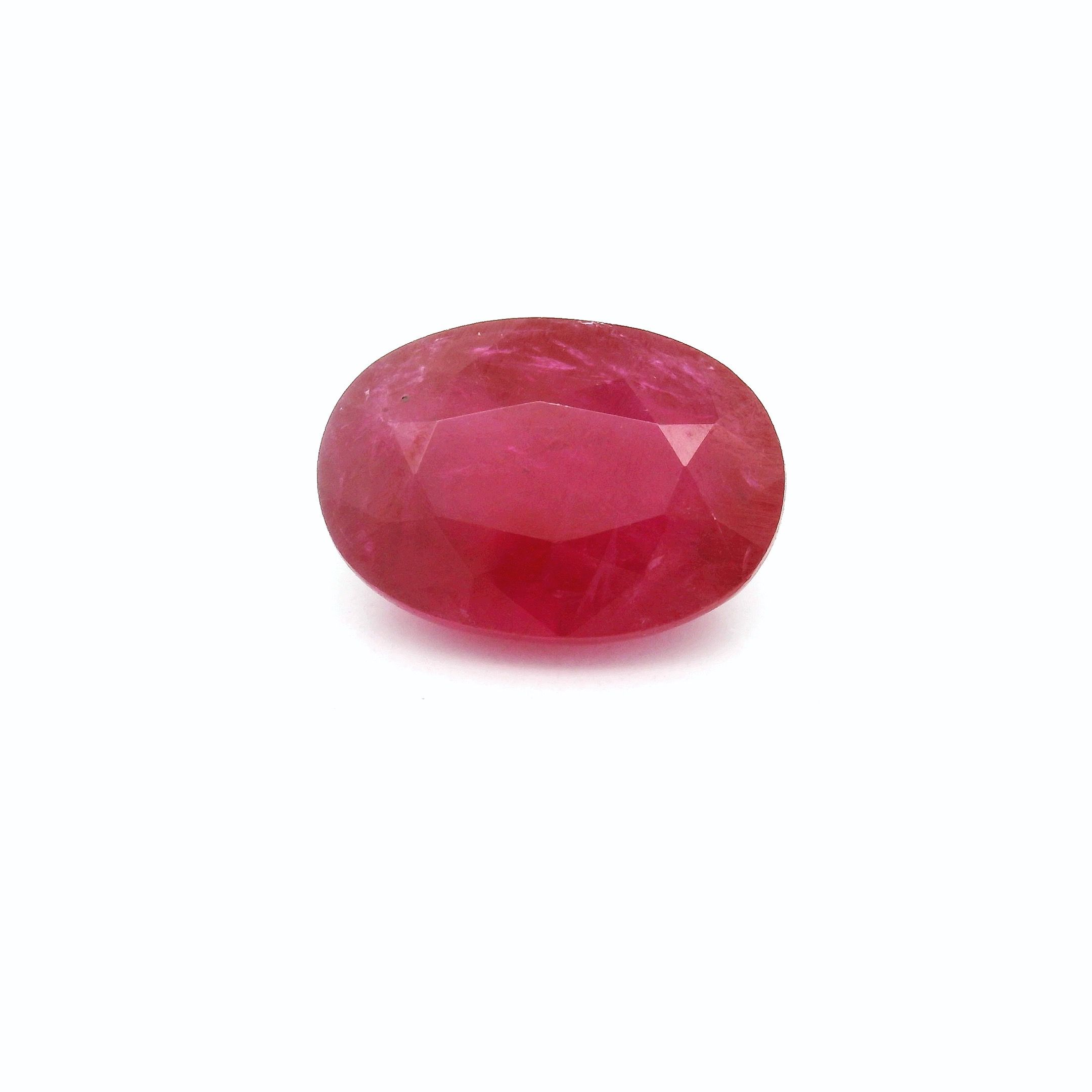 RUBY FACETED 3.44ct RED Medium Intense MI MOZAMBIQUE HEATED