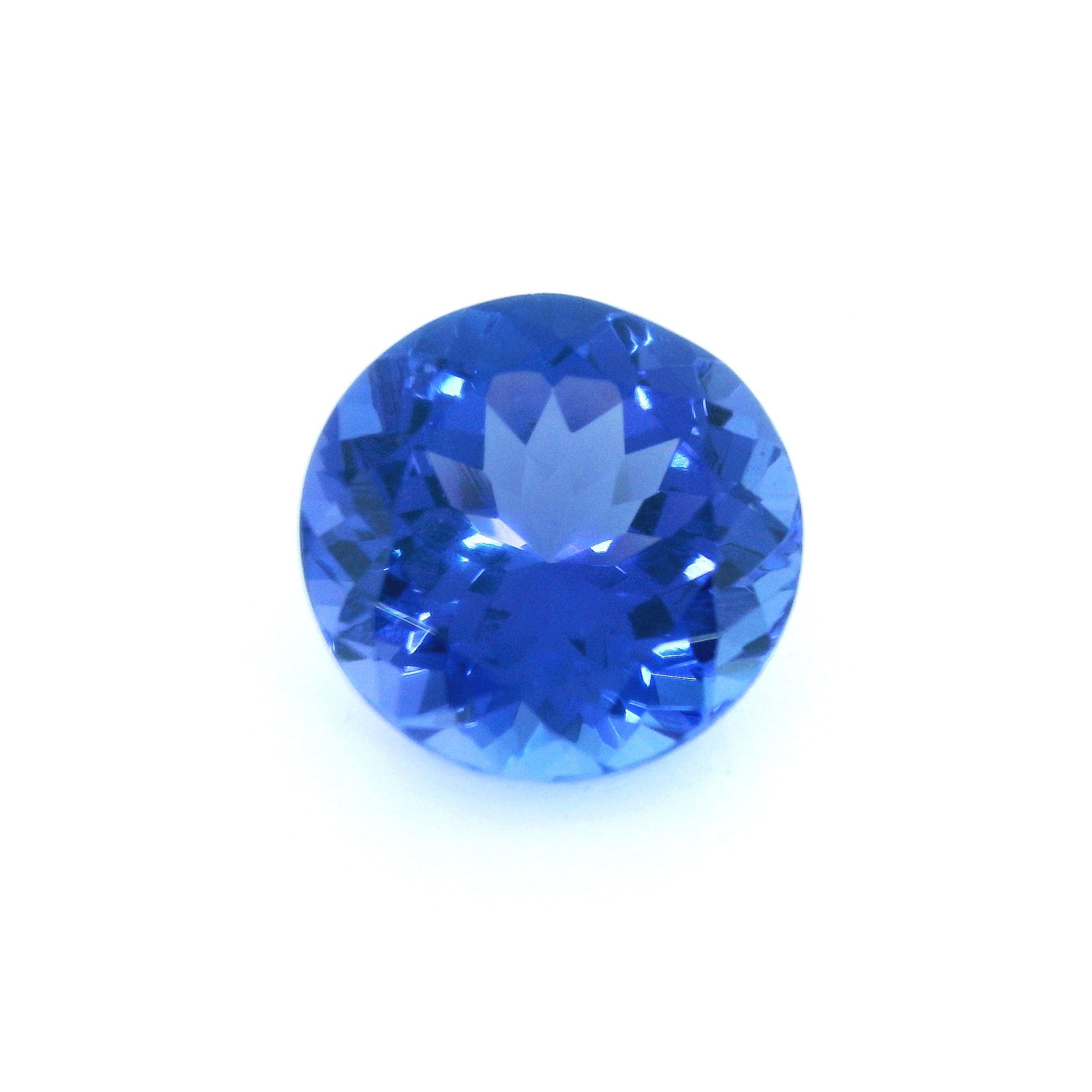 Tanzanit 5,34 ct, niebieski, szlif okrągły