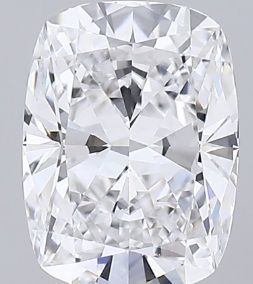 2.09-carat cushion diamond with D color, null cut, and VVS2 clarity.