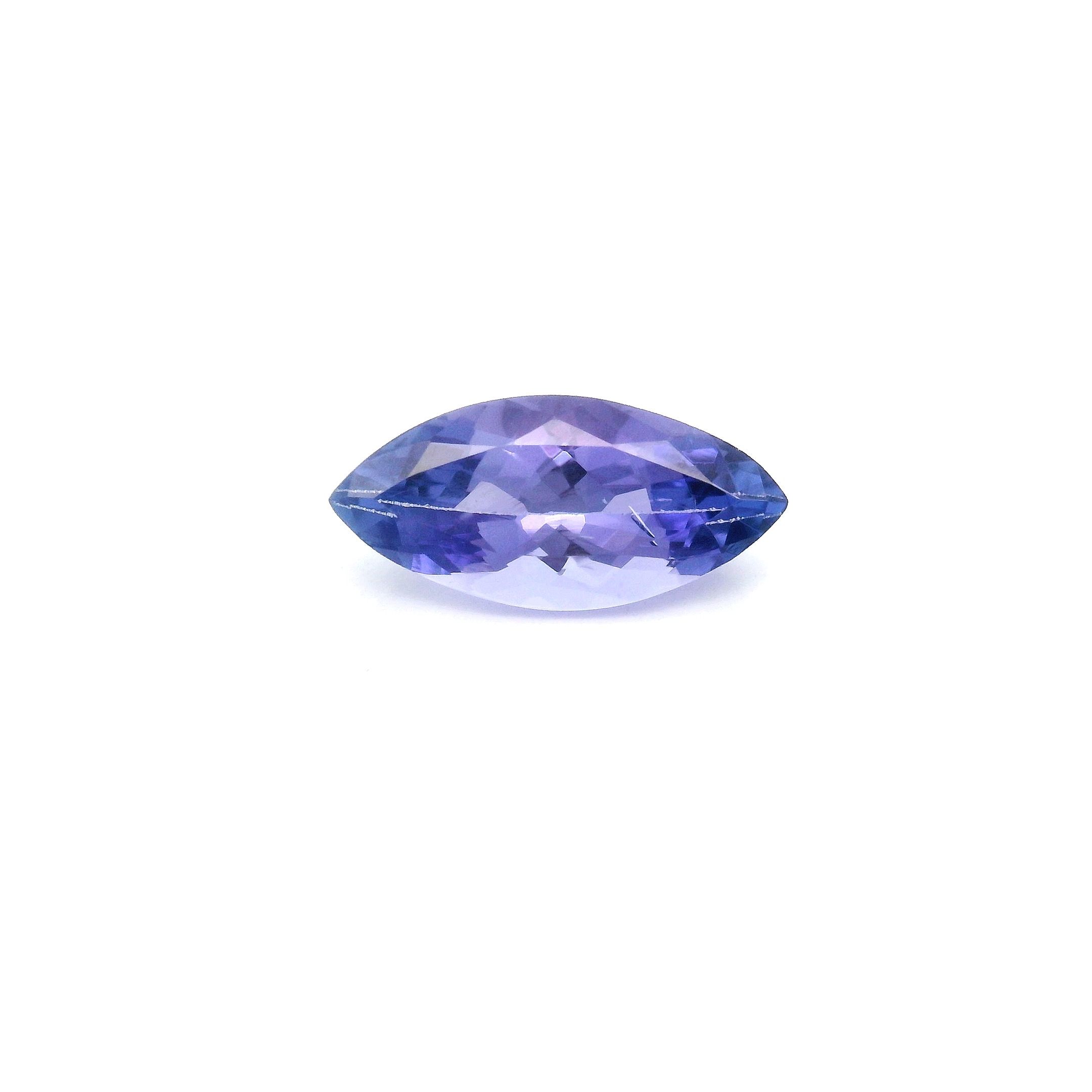 Tanzanit 1,13 ct, niebieski, szlif markiza