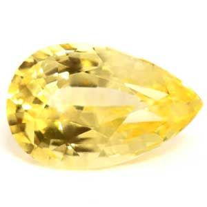 Szafir 1,51 ct, żółty, szlif gruszka