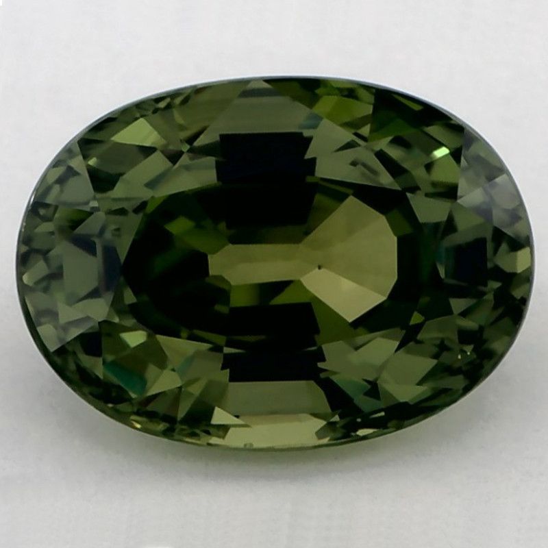 4.41 Carat Green Oval Sapphire