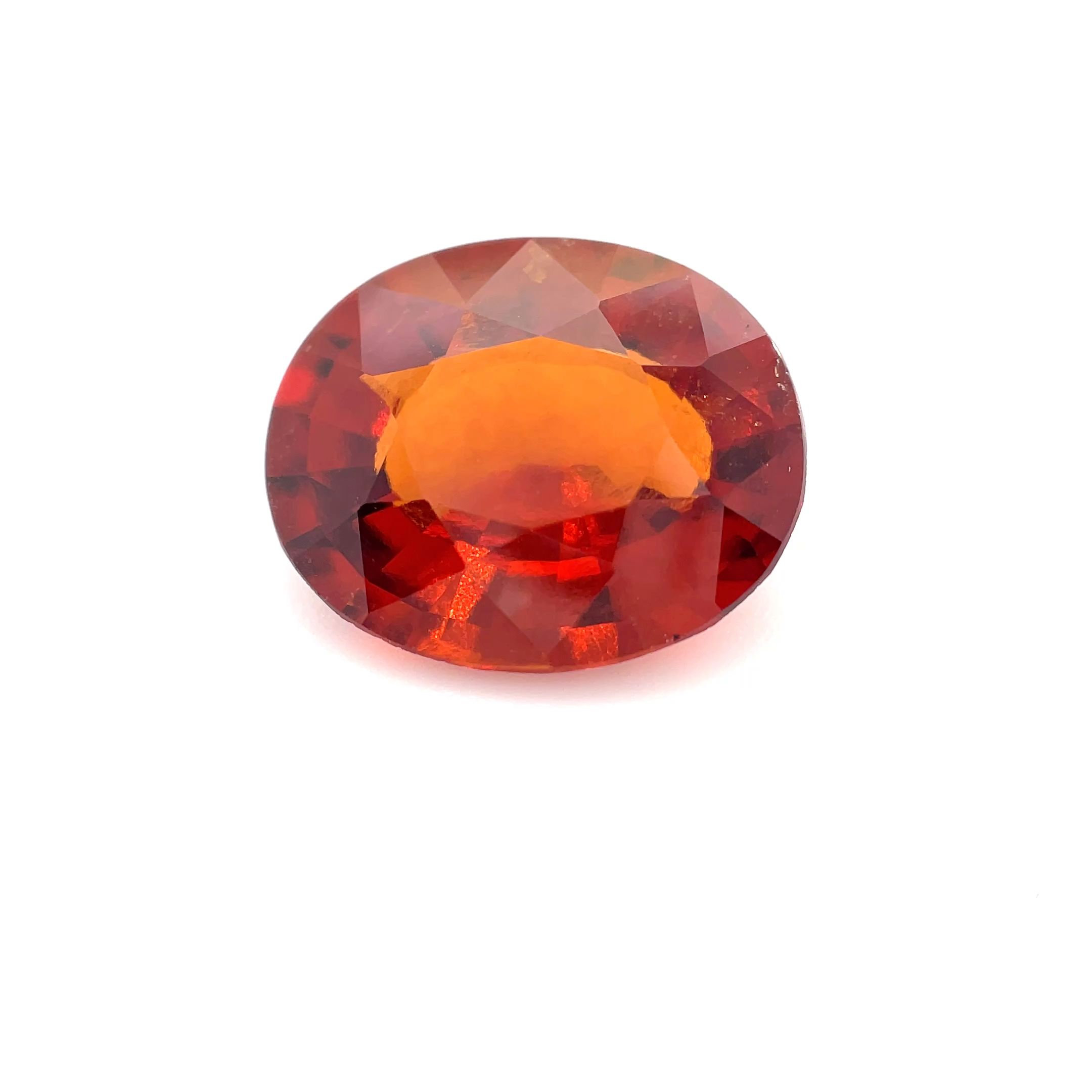 Granat 6,91 ct, pomarańczowy, szlif owalny